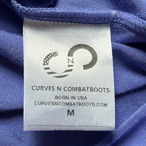 Curves and Combatboots Blue Side Tie Tank Top Size Medium - Picture 5 of 6